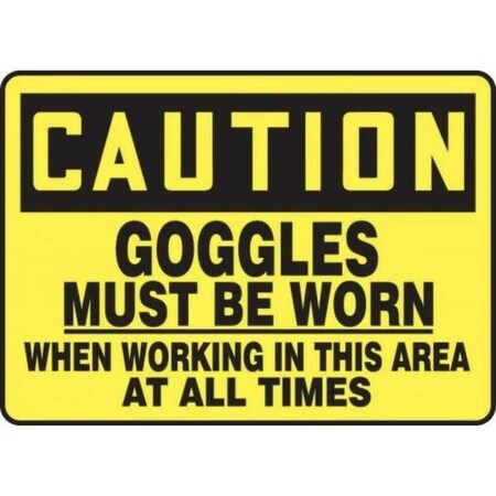 Accuform OSHA CAUTION SAFETY SIGN GOGGLES MPPE740VA MPPE740VA